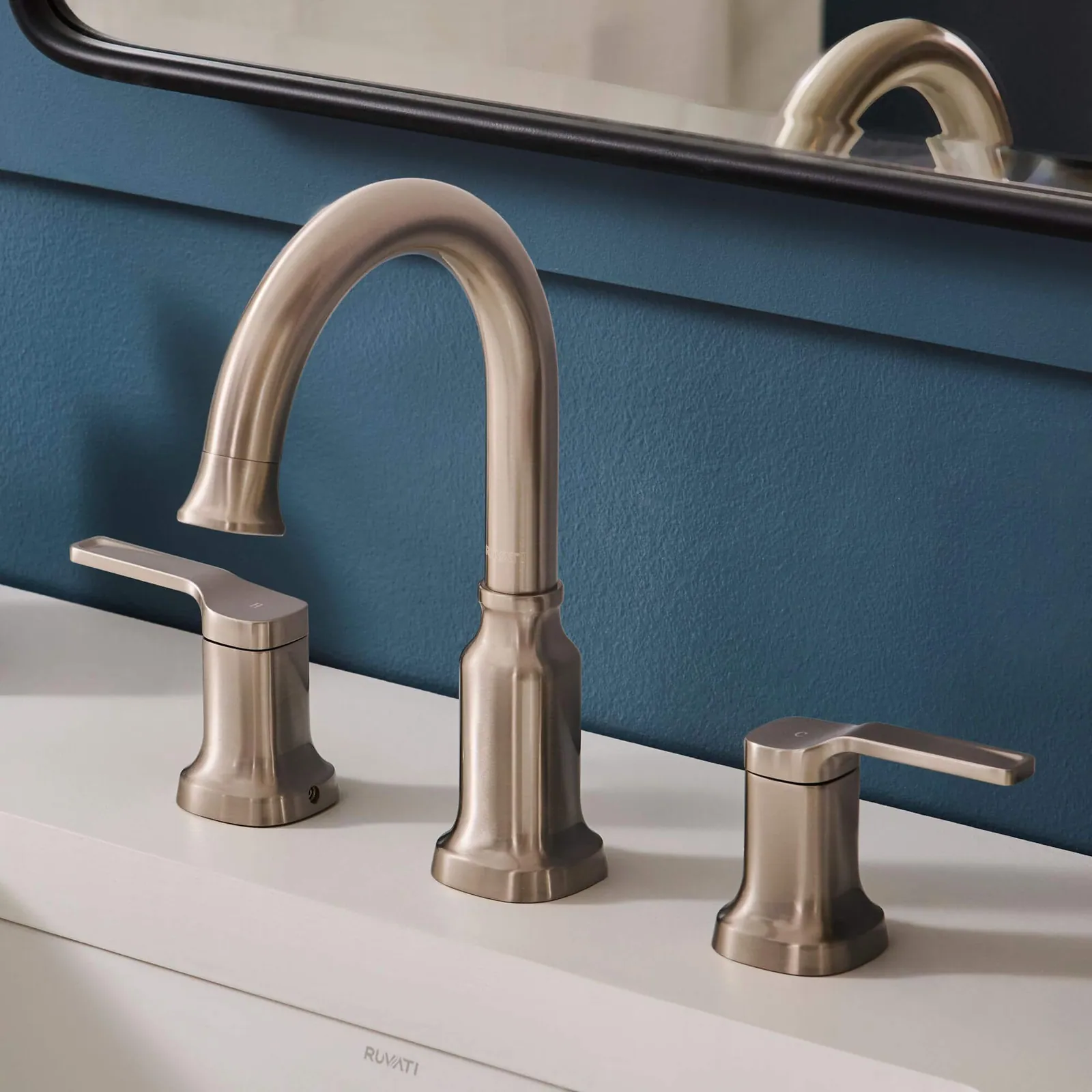 Ruvati Arti Two Handle Widespread Art Deco Victorian Luxury Bathroom Faucet in Brushed Nickel