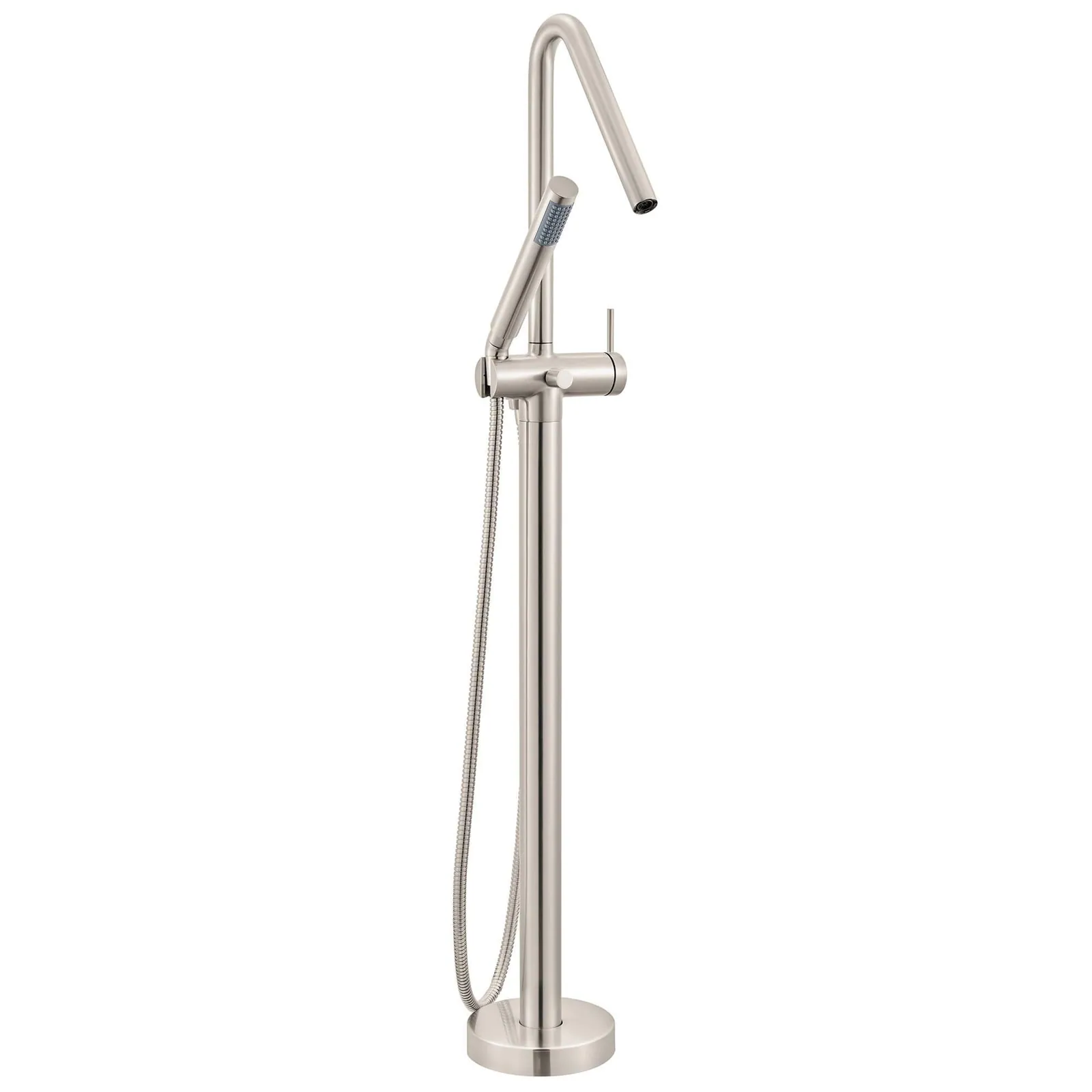 Ruvati Livia Single Handle Tall Floor Mounted Freestanding Tub Filler Faucet in Brushed Nickel Stainless
