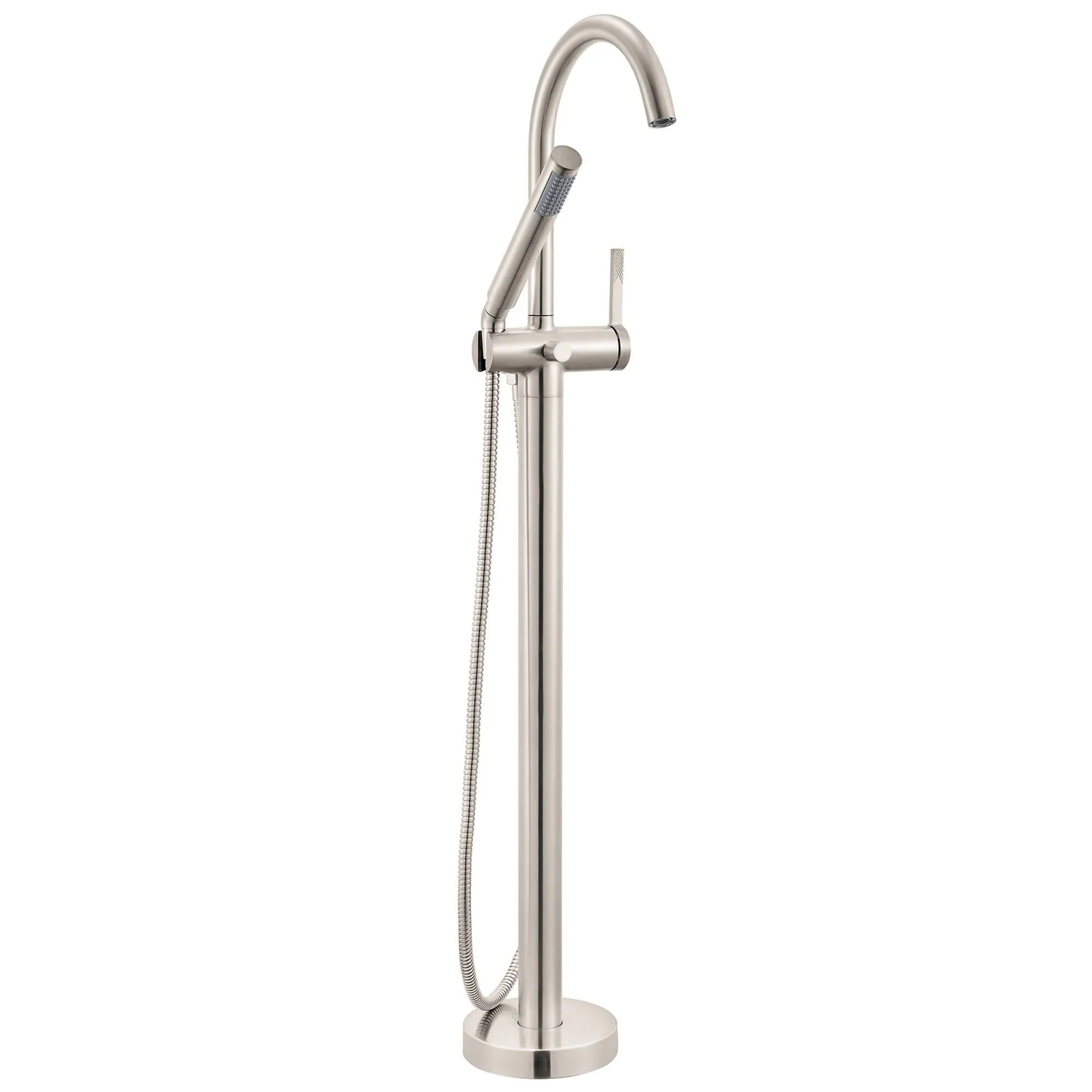 Ruvati Lucia Single Handle Tall Floor Mounted Freestanding Tub Filler Faucet in Brushed Nickel Stainless