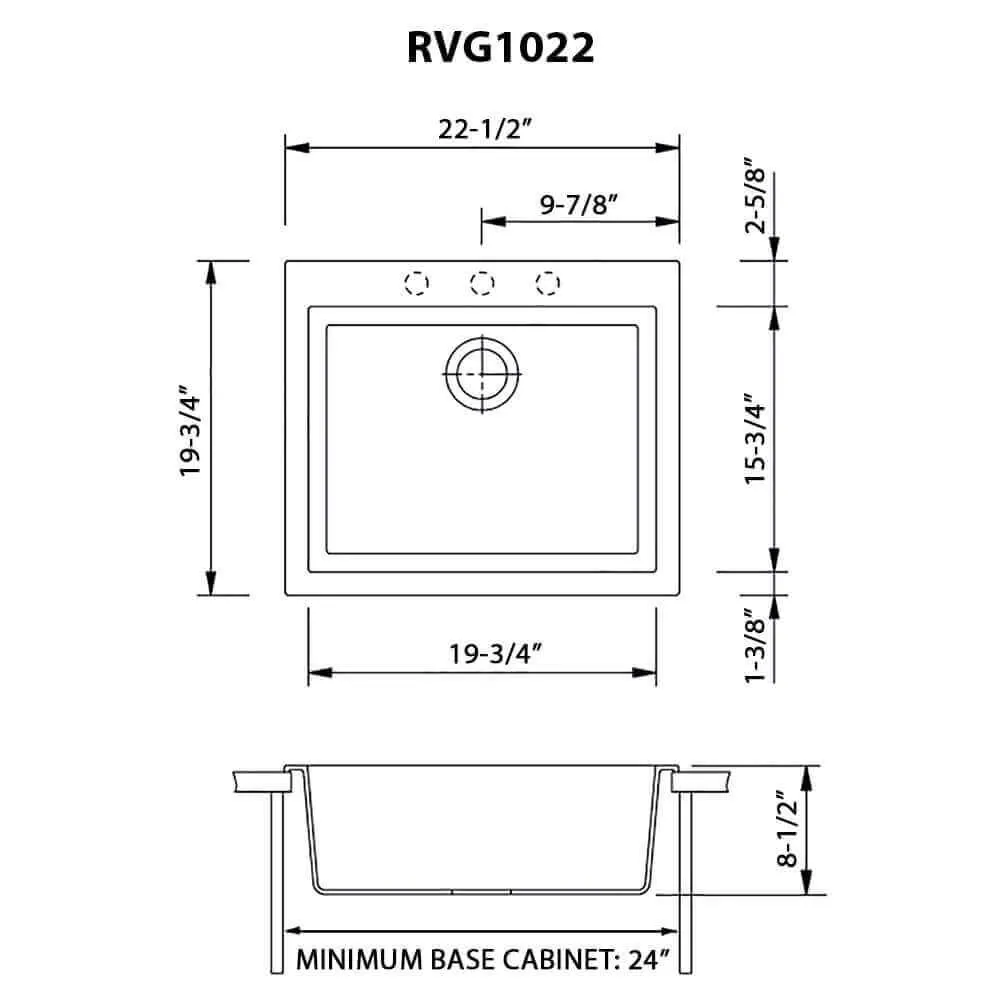 Dimension drawing for RVG1022WH