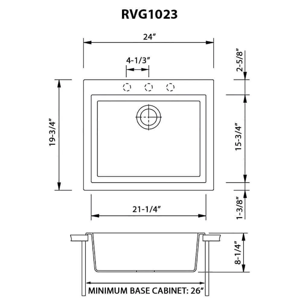 Dimension drawing for RVG1023BK