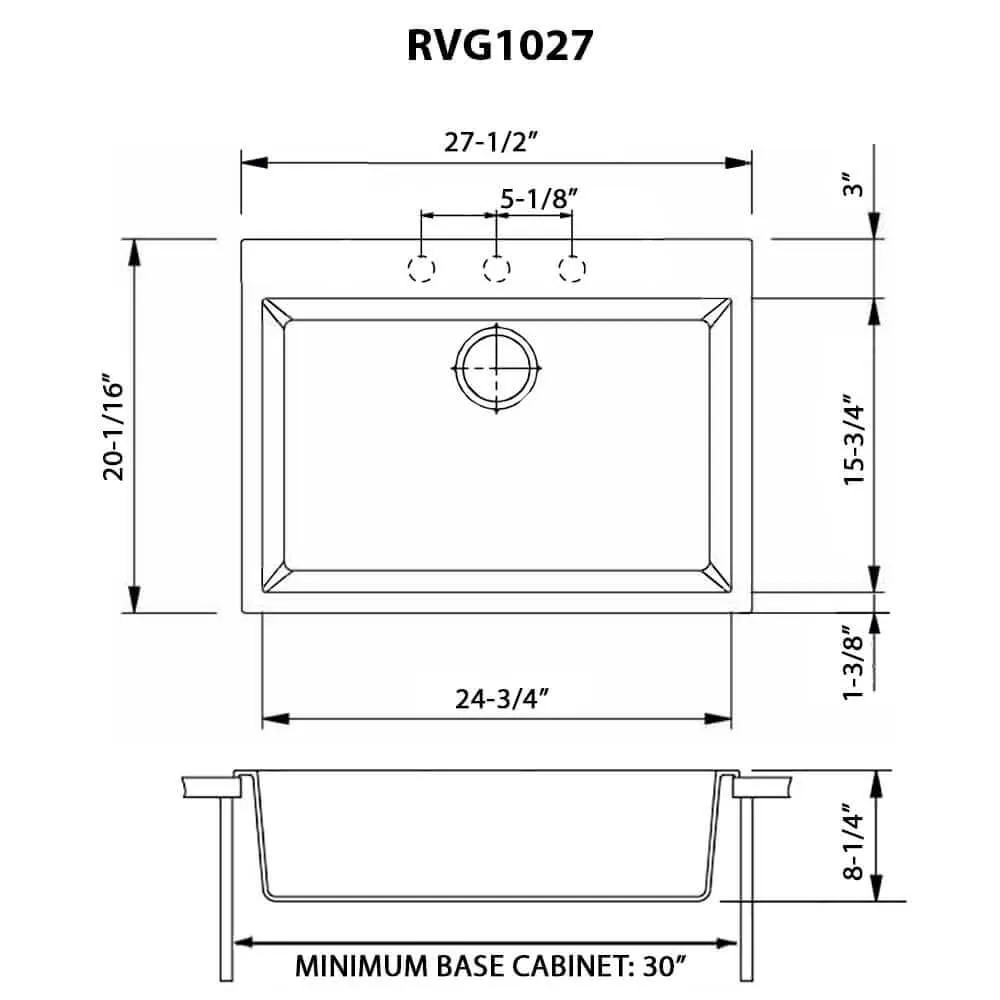 Dimension drawing for RVG1027BK