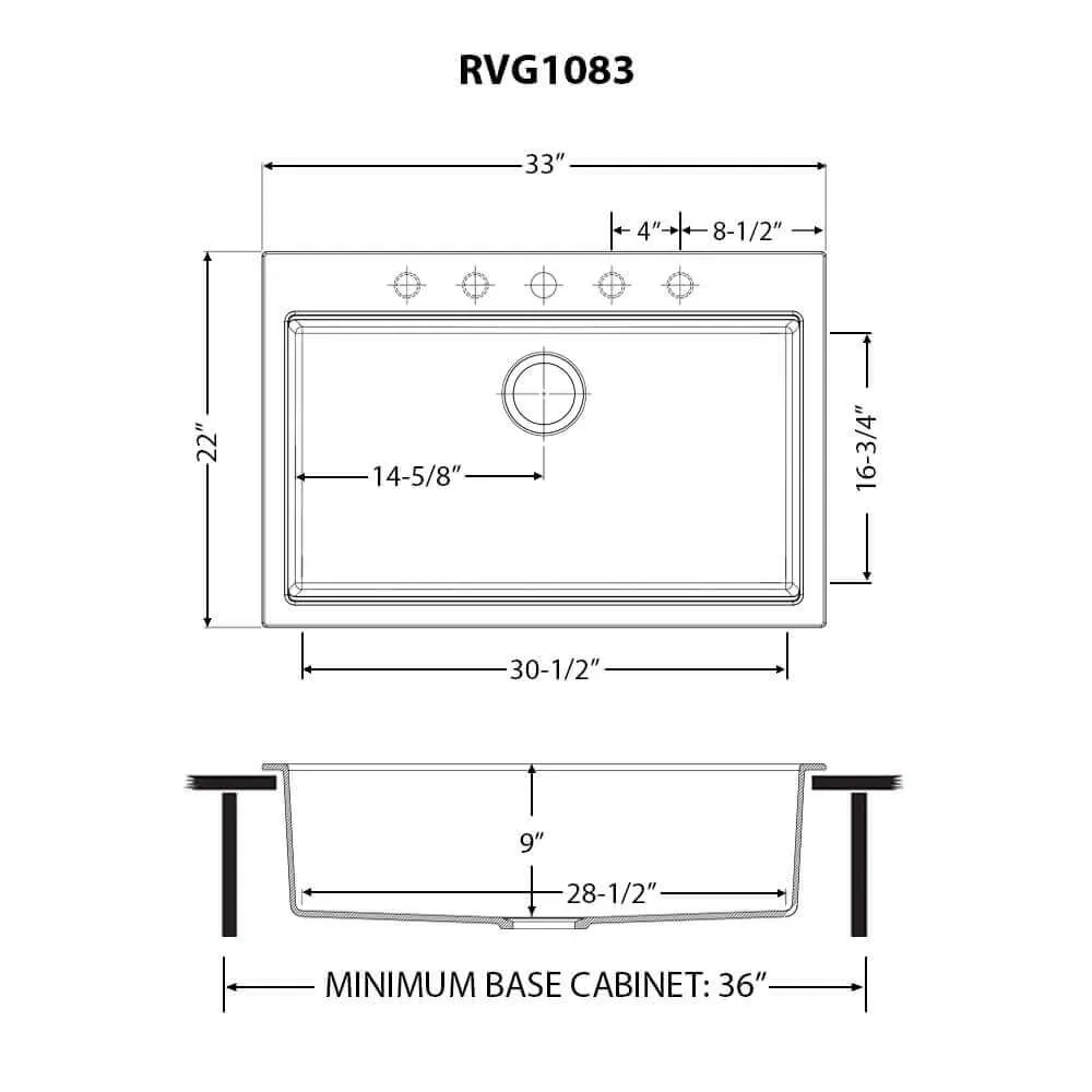 Dimension drawing for RVG1083WH