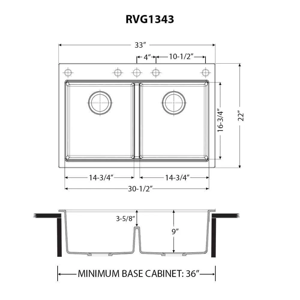 Dimension drawing for RVG1343BK