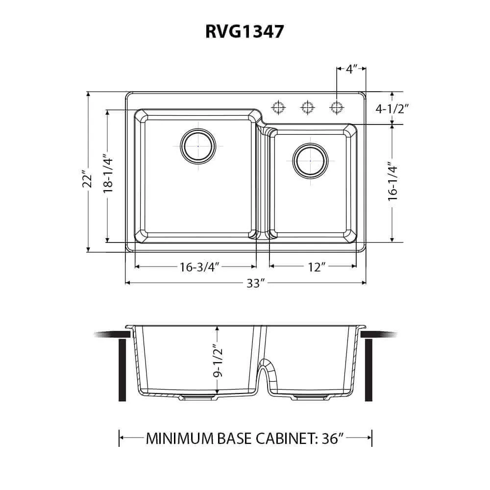 Dimension drawing for RVG1347BK