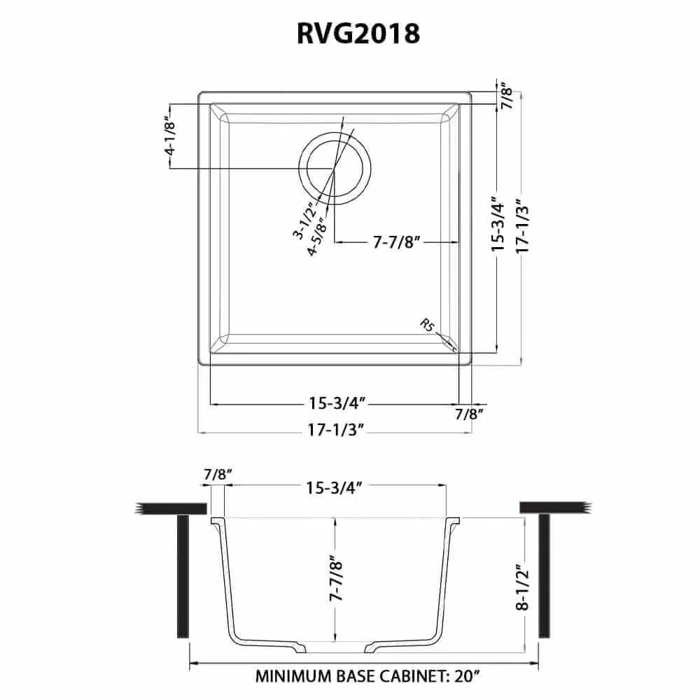 Dimension drawing for RVG2018BK