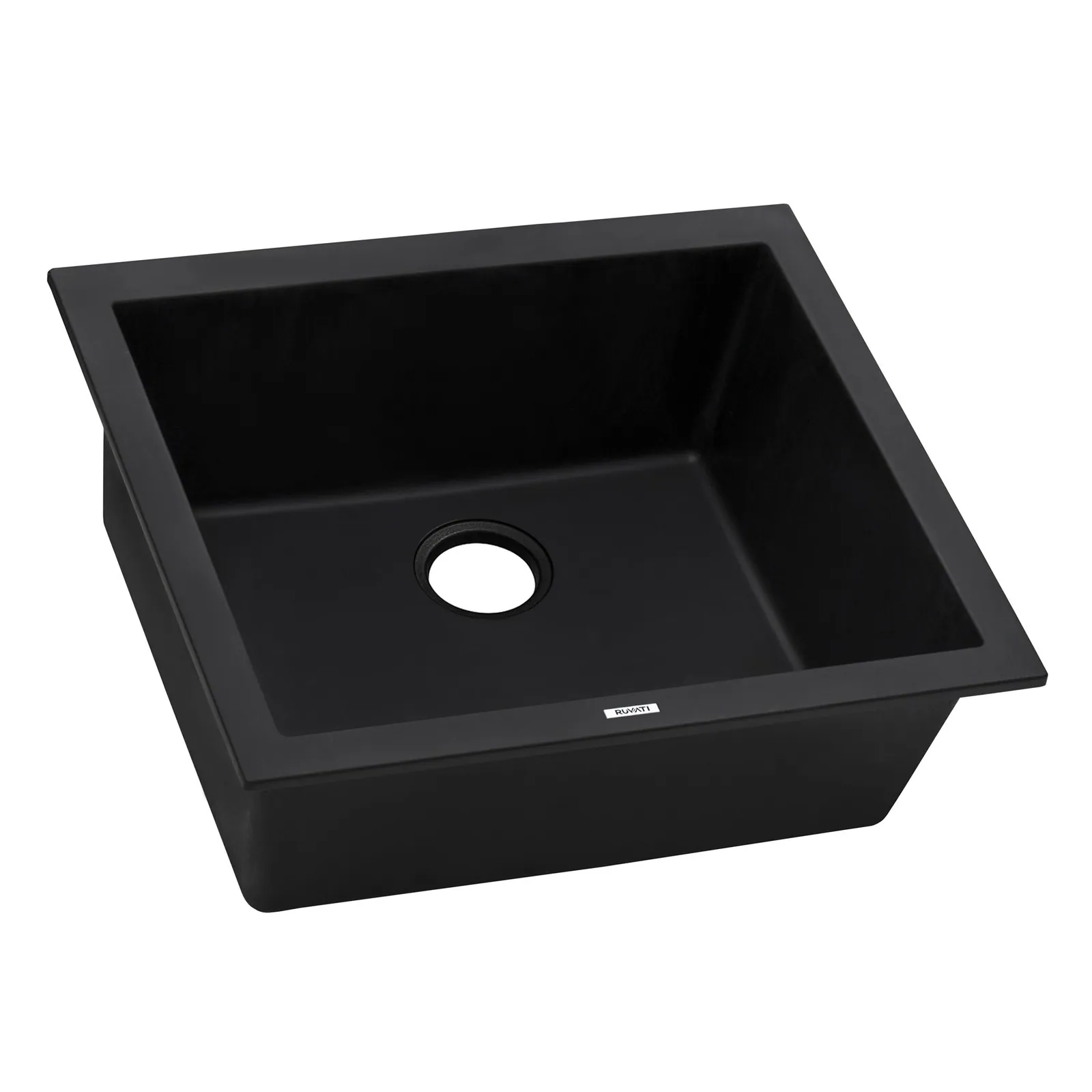 Ruvati 21 x 18 inch Granite Composite Quartz Undermount Single Bowl Wet Bar Prep Sink – Midnight Black
