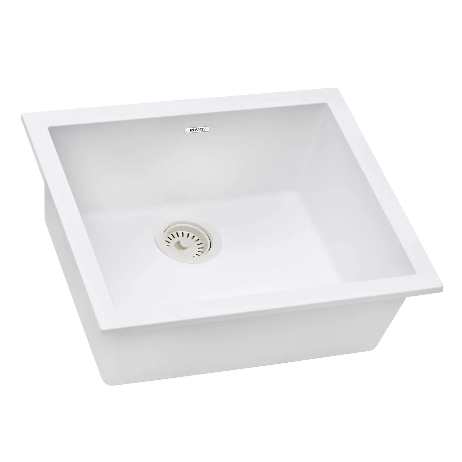 Ruvati 23 x 17 inch Granite Composite Quartz Undermount Single Bowl Wet Bar Prep Sink – Arctic White Matte