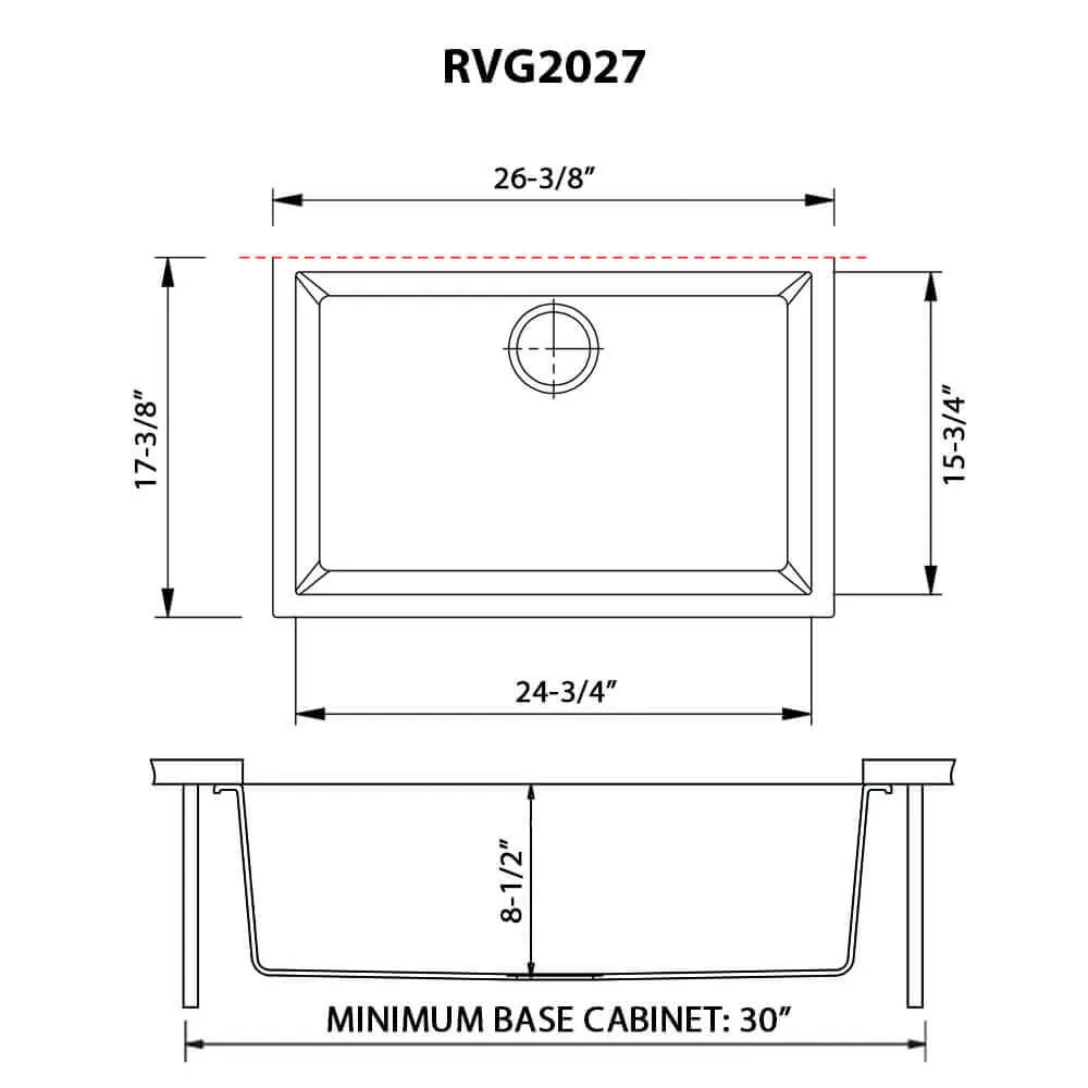 Dimension drawing for RVG2027WH