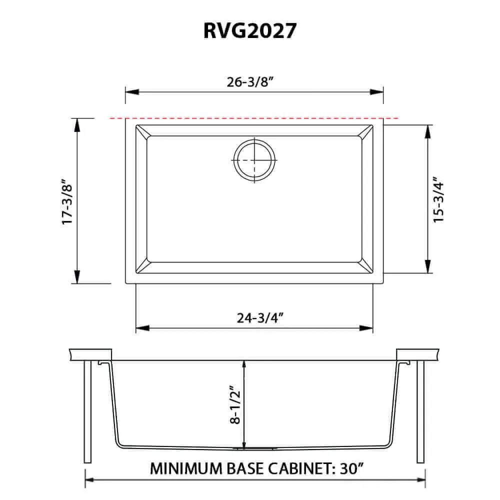Dimension drawing for RVG2027BK