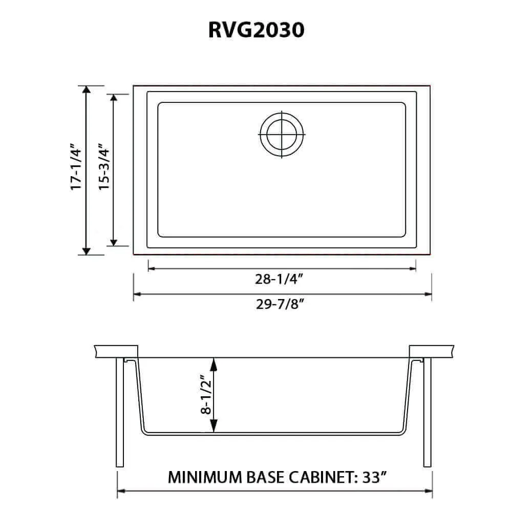 Dimension drawing for RVG2030BK