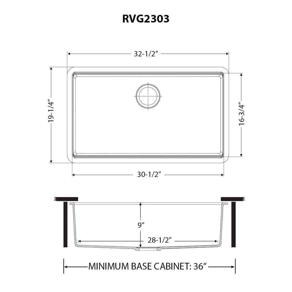 Dimension drawing for RVG2303BK