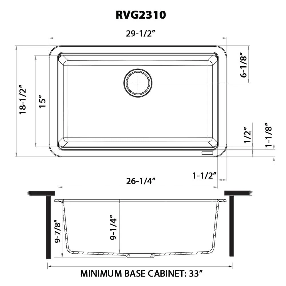 Dimension drawing for RVG2310BK