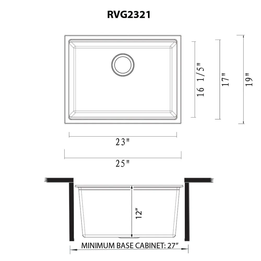 Dimension drawing for RVG2321CK