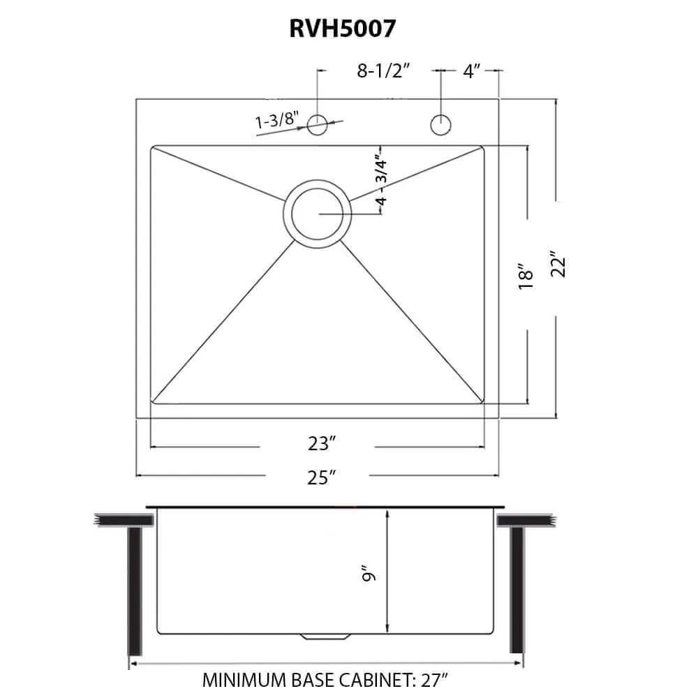 Dimension drawing for RVH5007GG