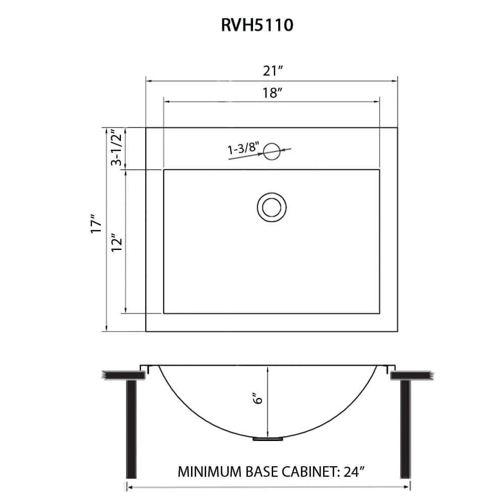 Dimension drawing for RVH5110BL