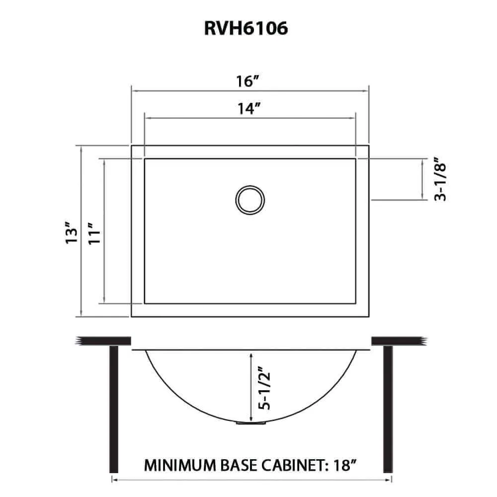 Dimension drawing for RVH6106BL