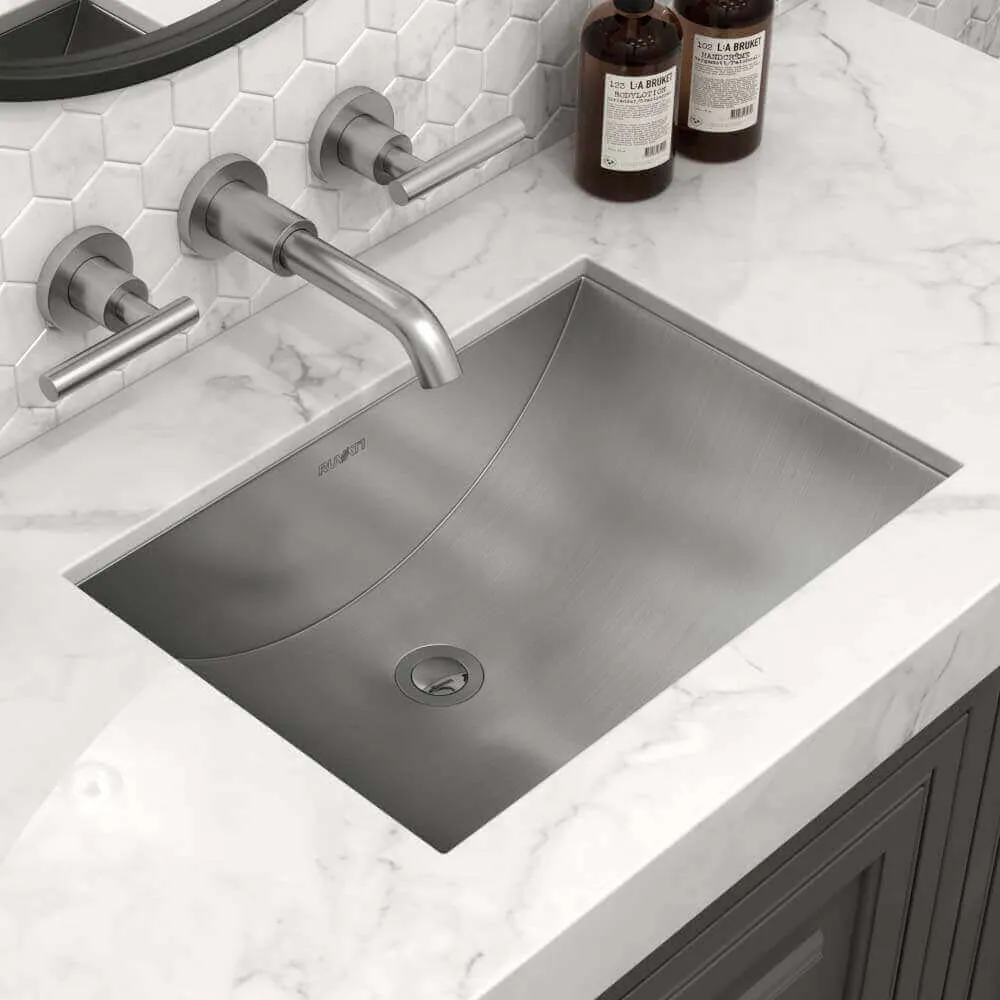 Ruvati 16 x 13 inch Brushed Stainless Steel Rectangular Bathroom Sink Undermount