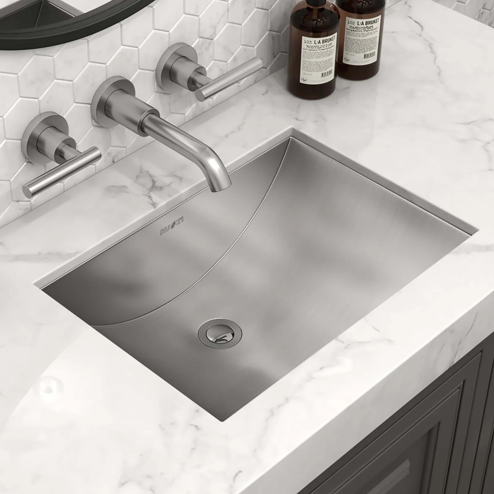 Ruvati 16 x 11 inch Brushed Stainless Steel Rectangular Bathroom Sink Undermount