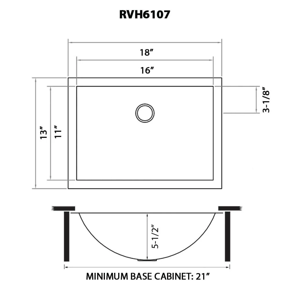 Dimension drawing for RVH6107