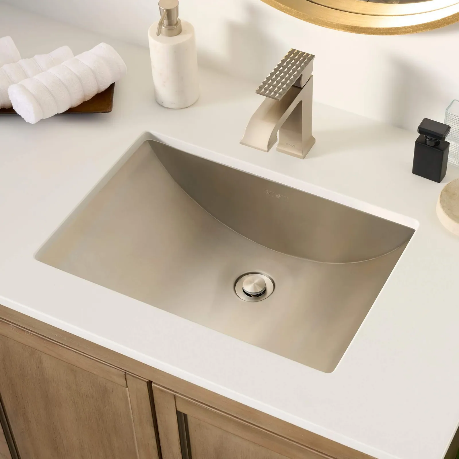 Ruvati 18 x 12 inch Brushed Stainless Steel Rectangular Bathroom Sink Undermount
