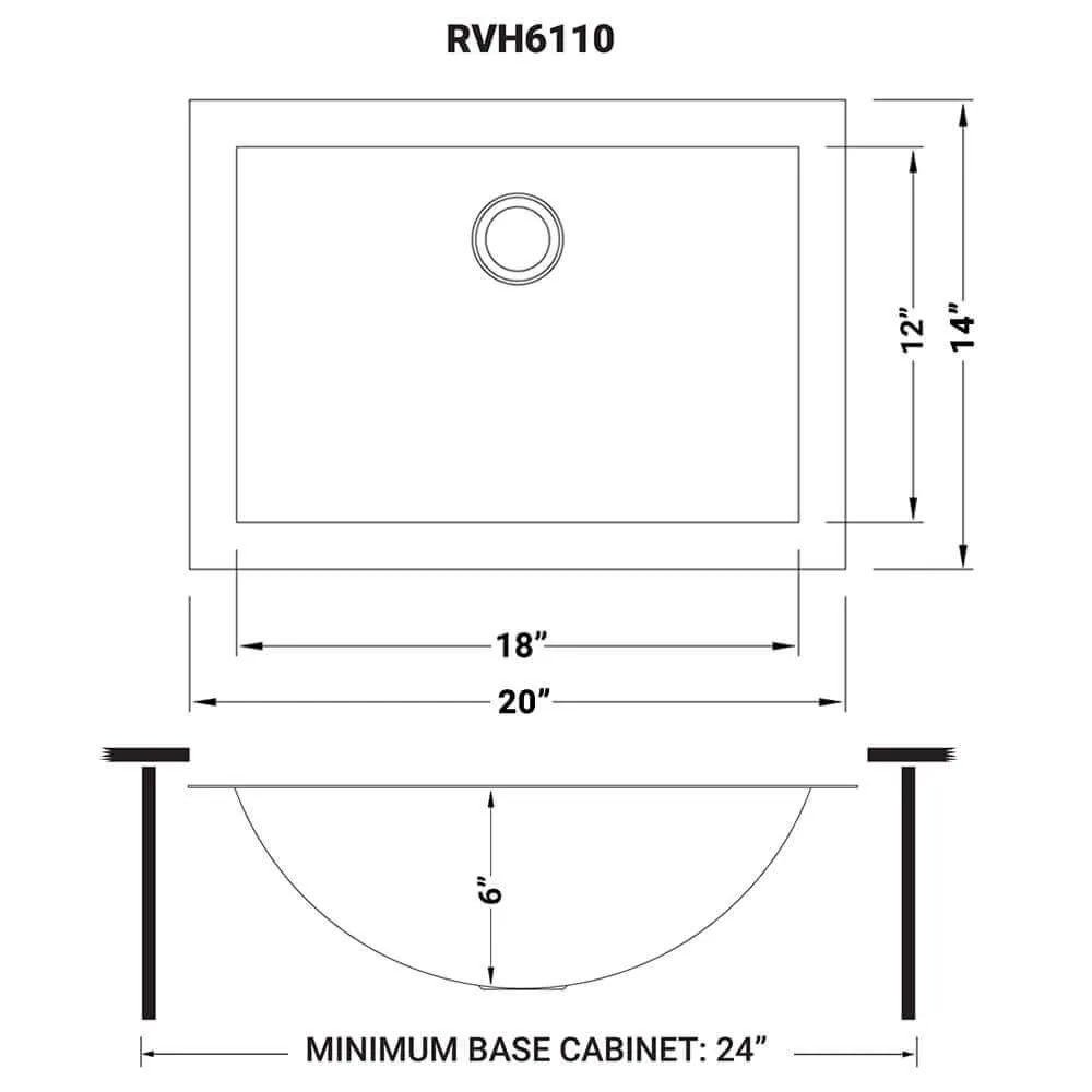 Dimension drawing for RVH6110BL