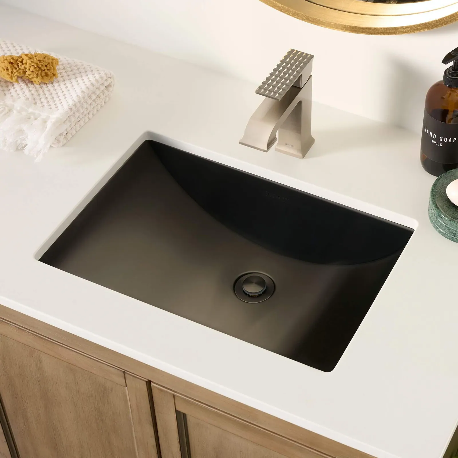 Ruvati 18 x 12 inch Gunmetal Black Stainless Steel Rectangular Bathroom Sink Undermount