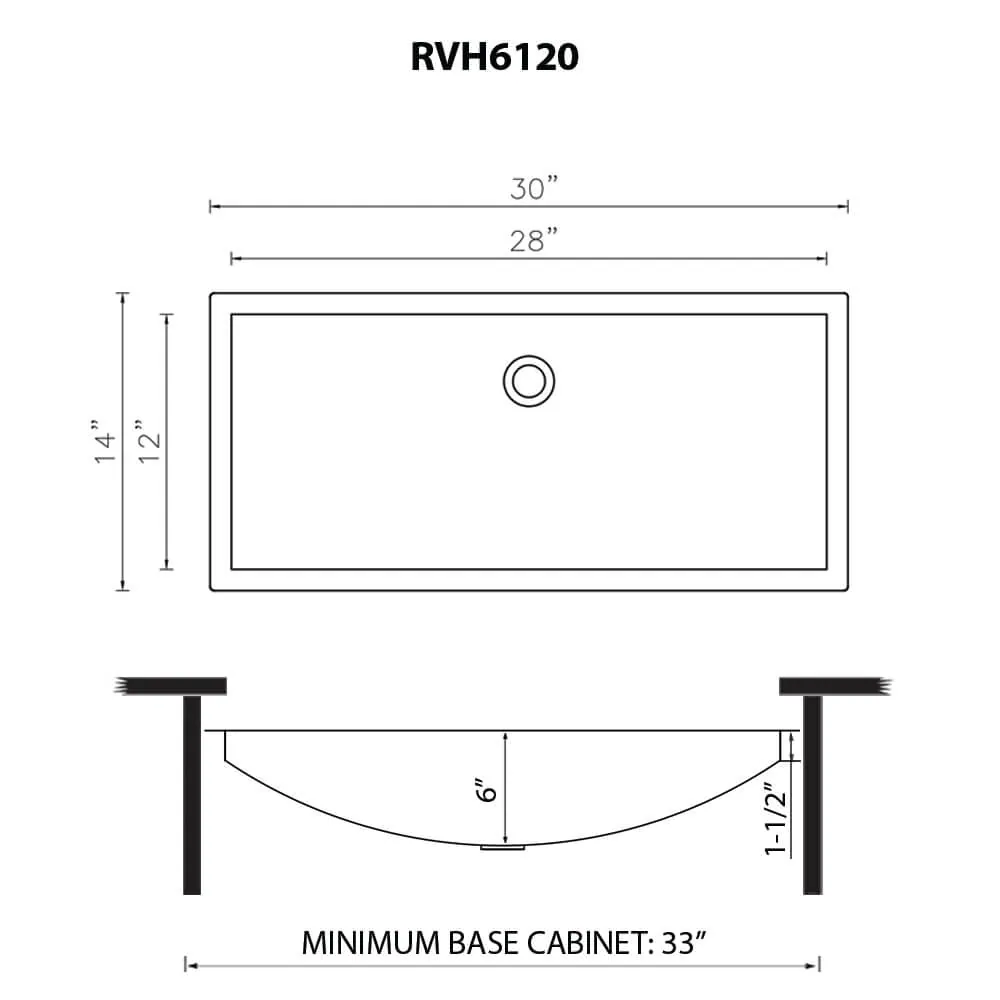 Dimension drawing for RVH6120BL