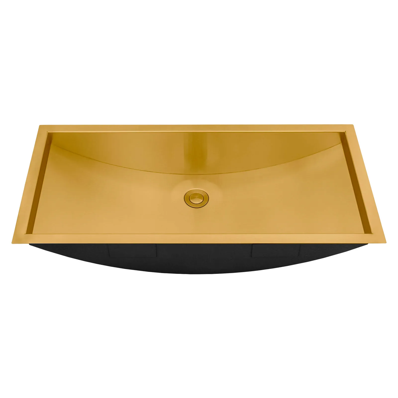 Ruvati 30 x 14 inch Brushed Gold Rectangular Bathroom Sink Undermount