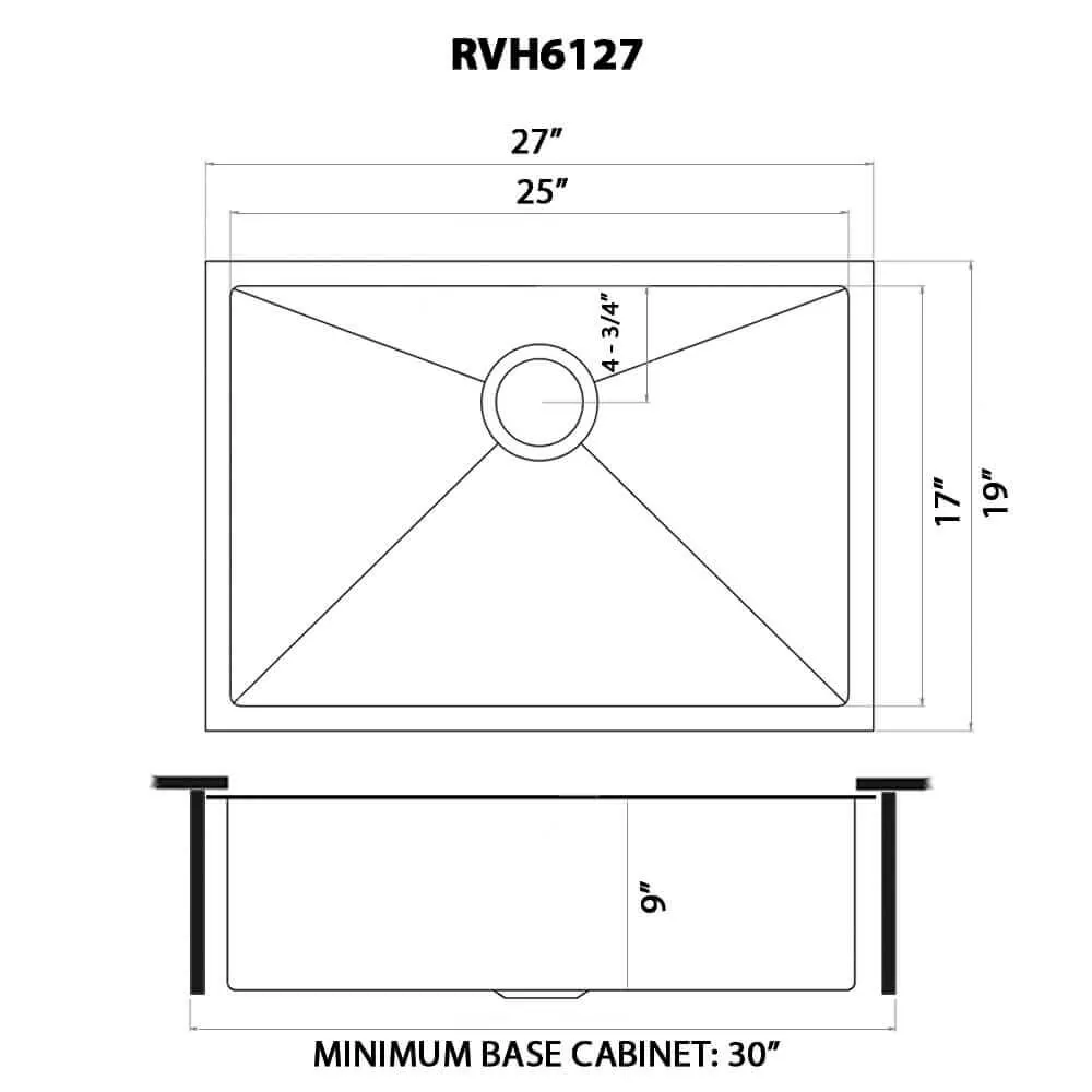 Dimension drawing for RVH6127BL