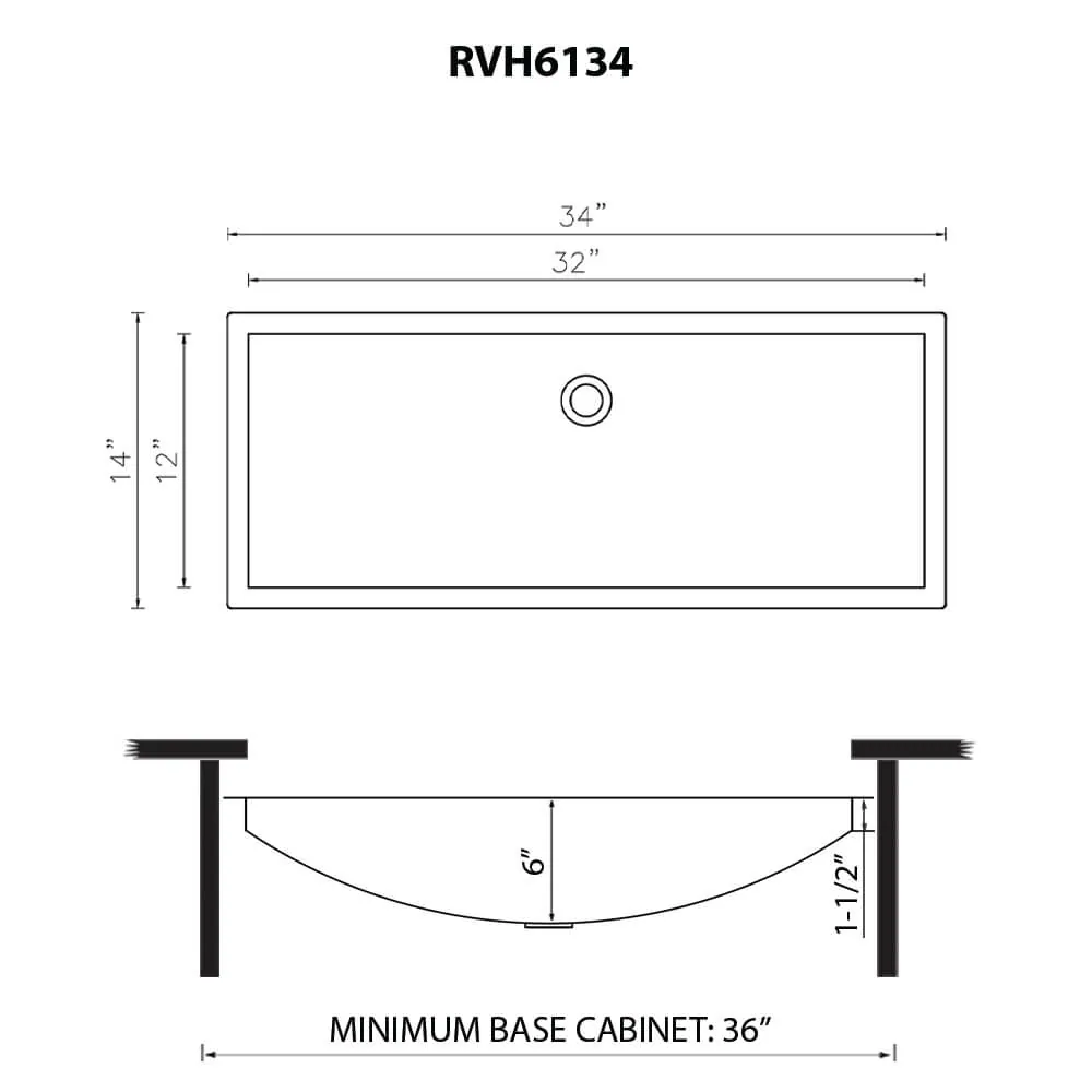 Dimension drawing for RVH6134GG