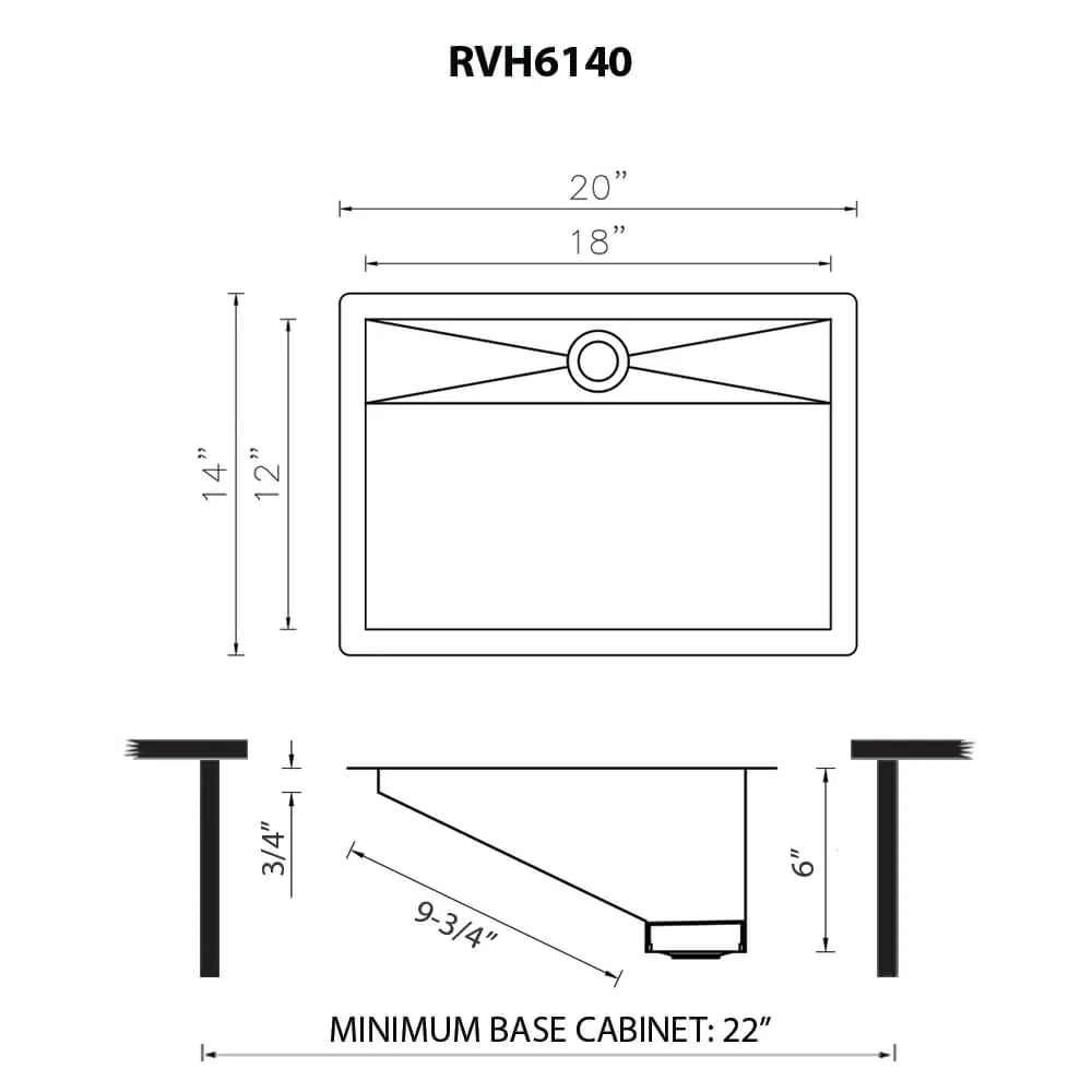 Dimension drawing for RVH6140BL