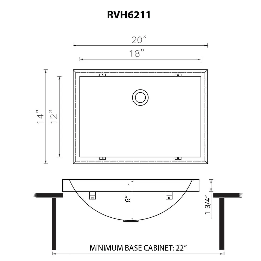 Dimension drawing for RVH6211BL