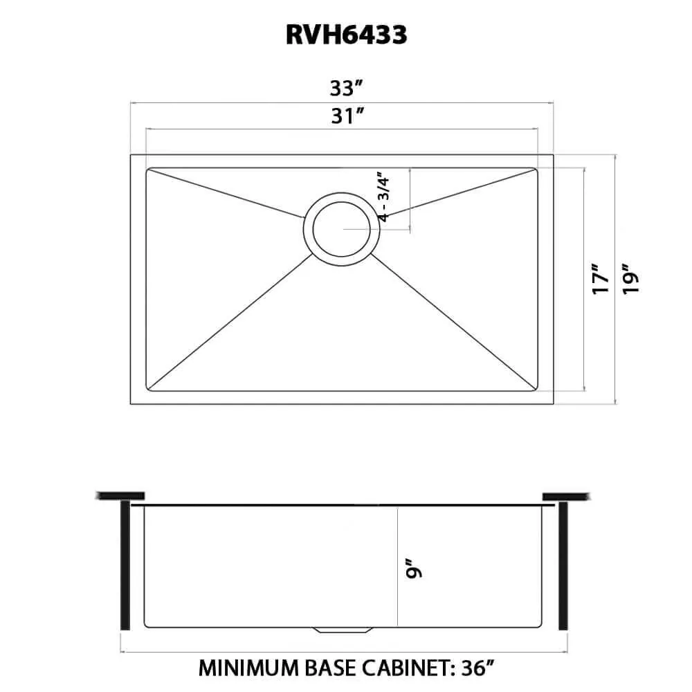 Dimension drawing for RVH6433GG