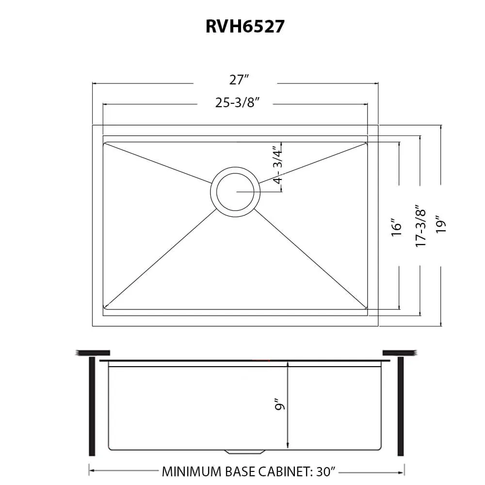 Dimension drawing for RVH6527GG