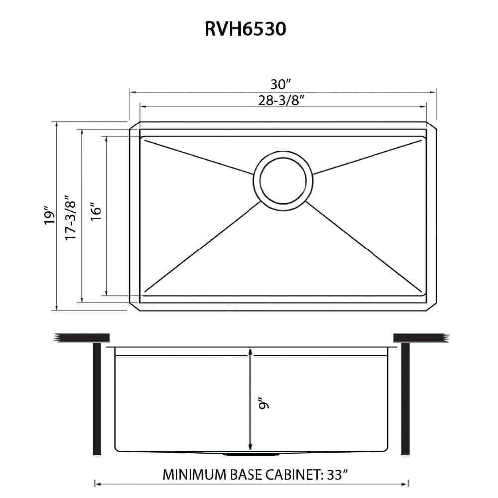 Dimension drawing for RVH6530GG