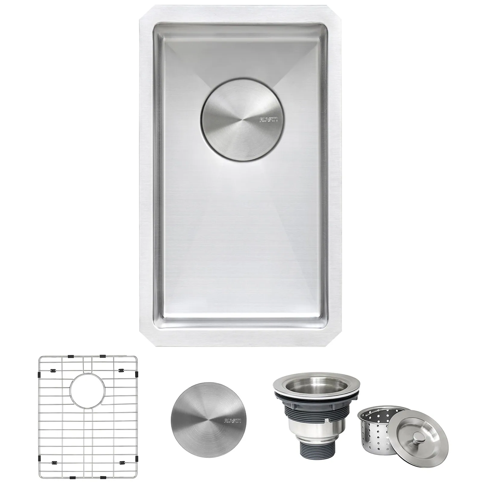 Ruvati 10 inch Undermount Bar Prep 16 Gauge Kitchen Sink Round Corners Stainless Steel Single Bowl