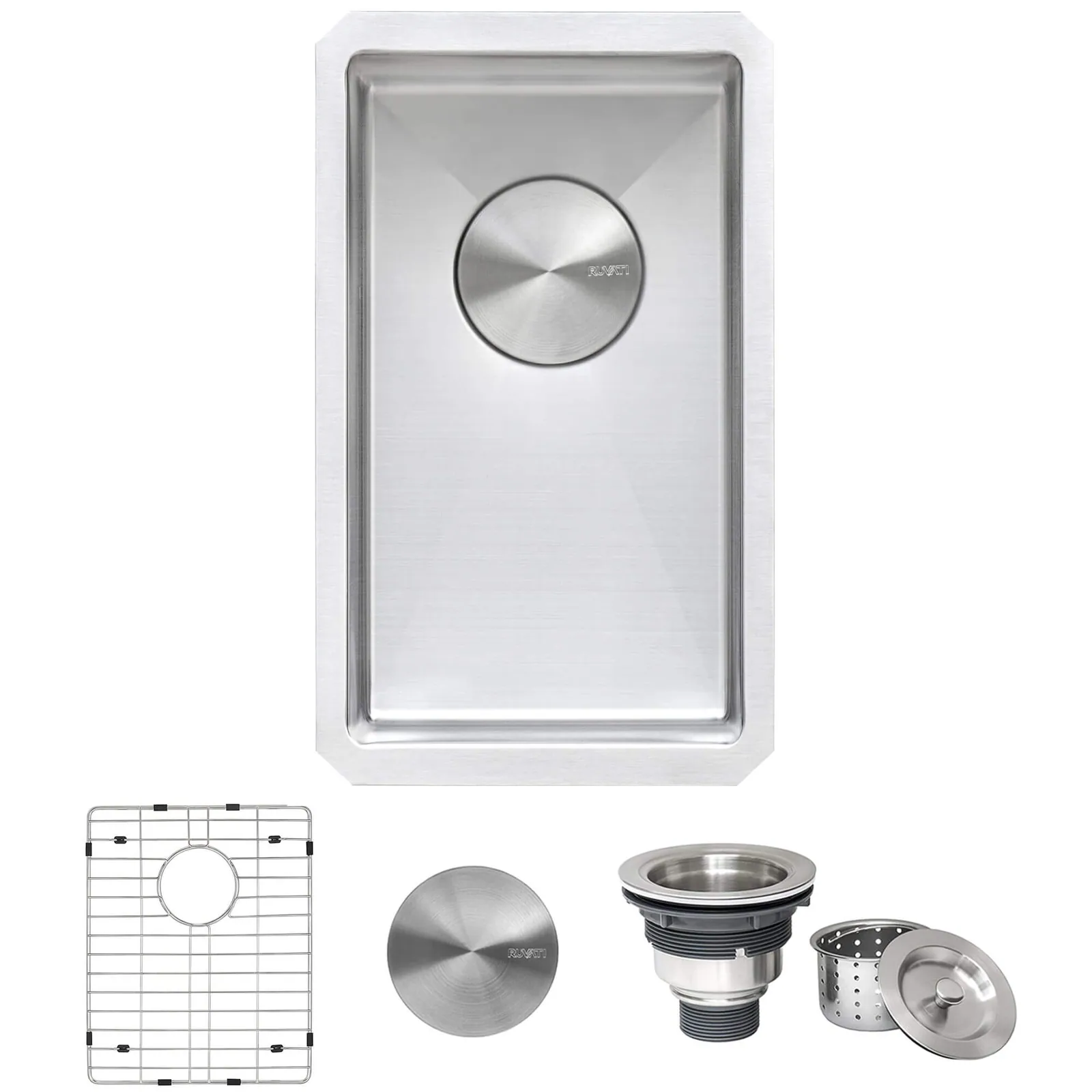 Ruvati 12 inch Undermount Bar Prep Kitchen Sink 16 Gauge Round Corners Stainless Steel Single Bowl