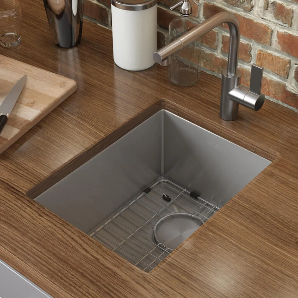 Ruvati 16 x 18 inch Undermount Bar Prep Kitchen Sink 16 Gauge Rounded Corners Stainless Steel Single Bowl