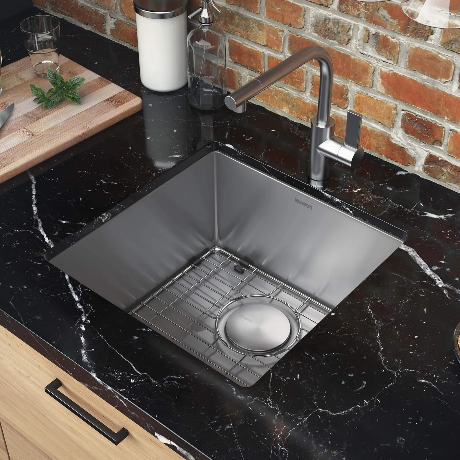 Ruvati 18 inch Undermount Bar Prep 16 Gauge Kitchen Sink Round Corners Stainless Steel Single Bowl