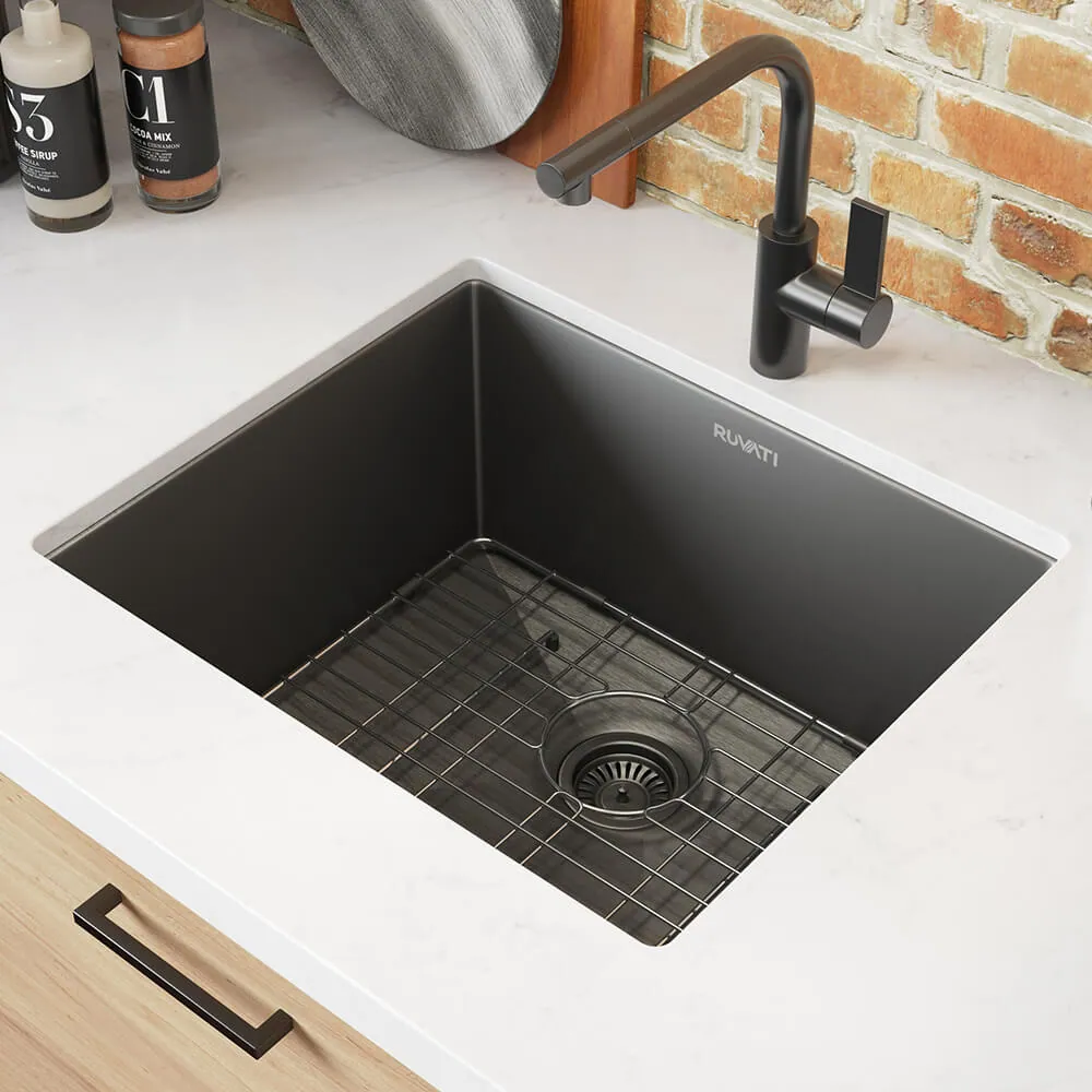 Ruvati 21-inch Gunmetal Black Stainless Steel Undermount Bar Prep Kitchen Sink
