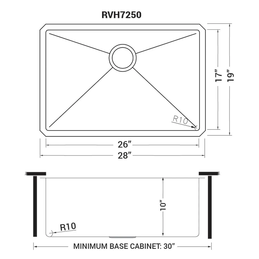 Dimension drawing for RVH7250