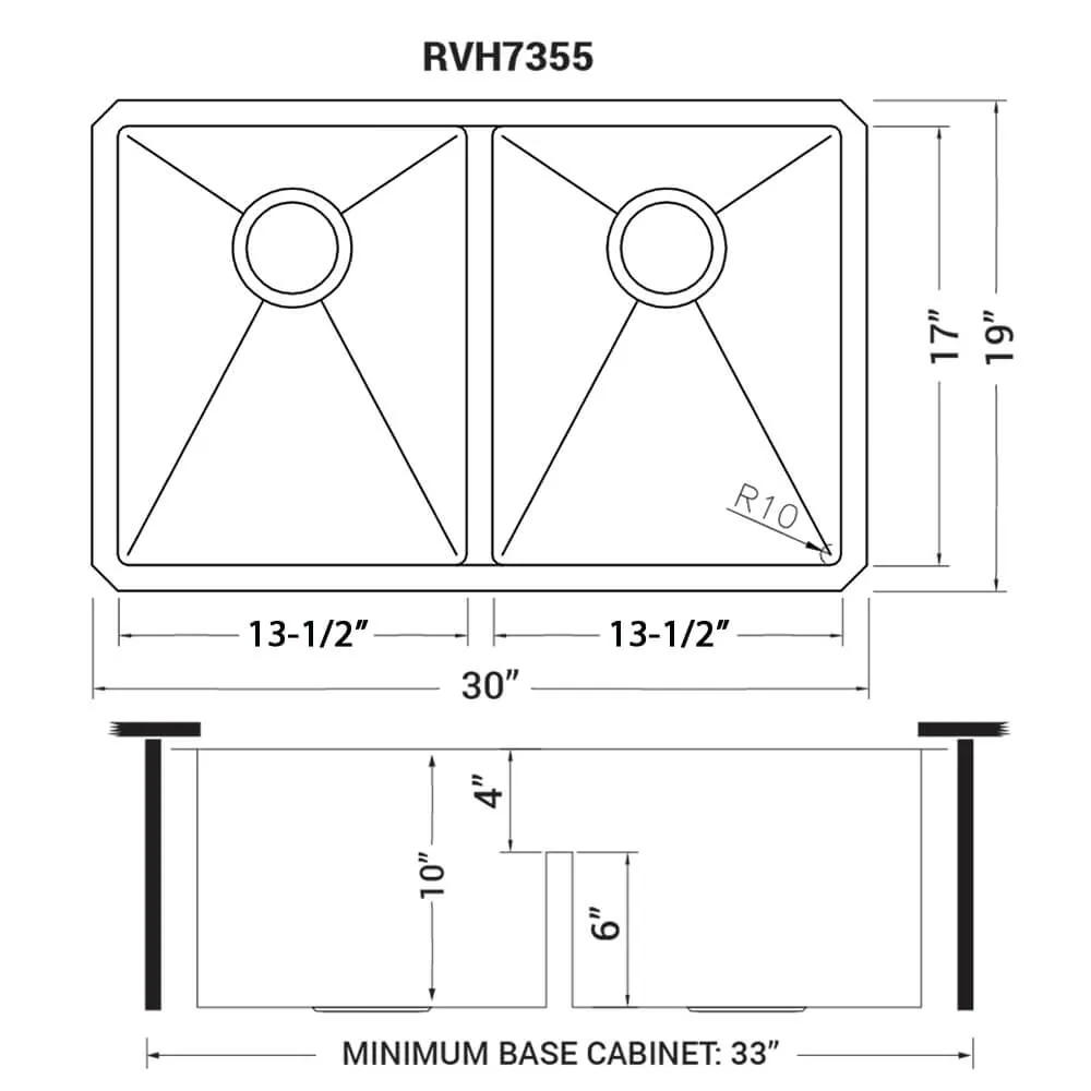 Dimension drawing for RVH7355