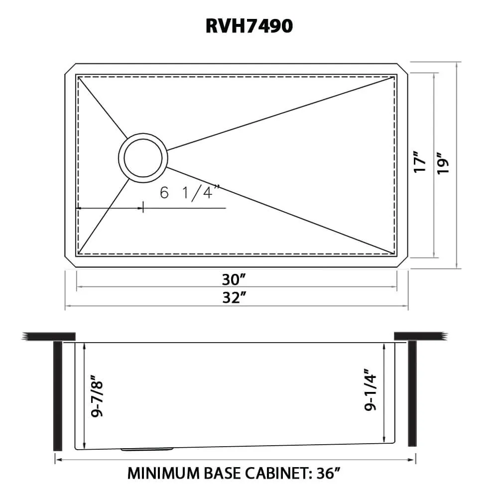 Dimension drawing for RVH7490