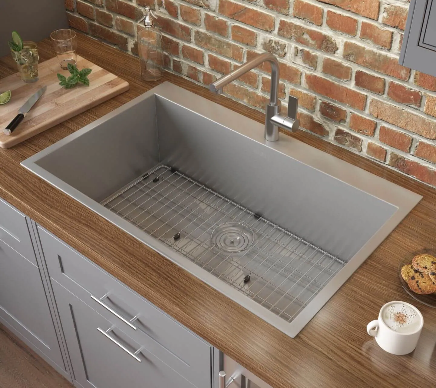 Ruvati 33 x 22 Drop-in Topmount 16 Gauge Zero Radius Stainless Steel Kitchen Sink Single Bowl – 1 hole