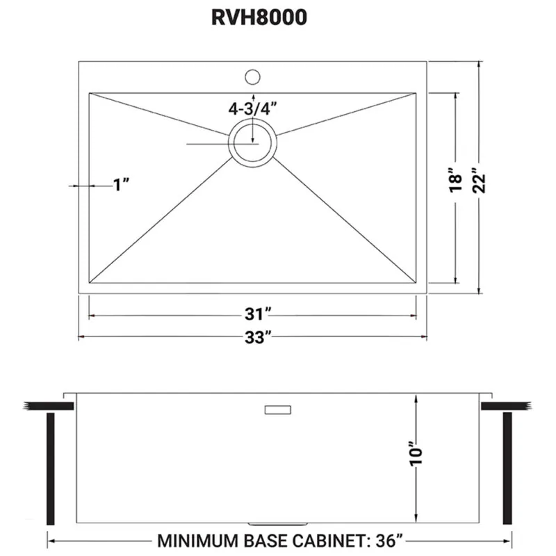 Dimension drawing for RVH8000