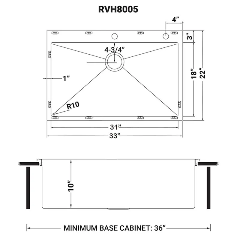 Dimension drawing for RVH8005