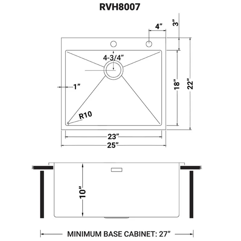 Dimension drawing for RVH8007