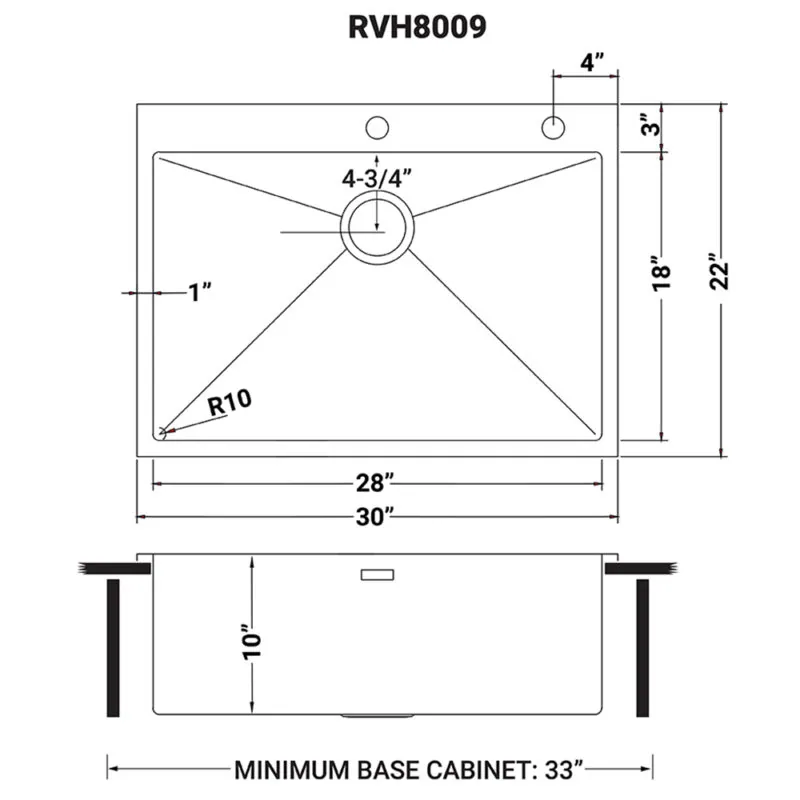 Dimension drawing for RVH8009