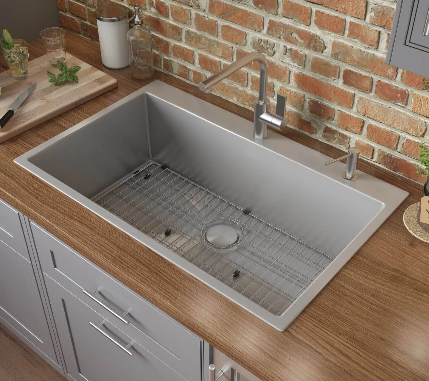 Ruvati 27 x 20 inch Drop-in 16 Gauge Stainless Steel Rounded Corners Topmount Kitchen Sink Single Bowl